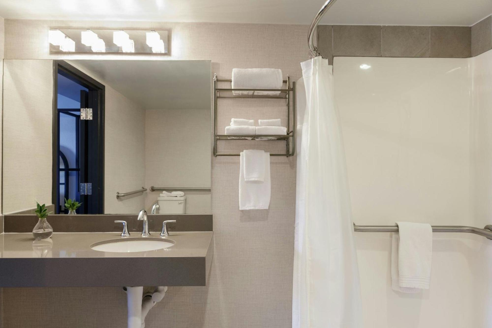 One-Bedroom Luxury King Suite with Sofa Bed, Roll-in Shower and Pool View - Mobility Accessible